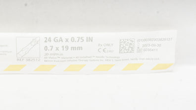 BD 382512 Insyte Autoguard BC Shielded IV Cath. 24GA x 0.75inch 20mL/min (x)